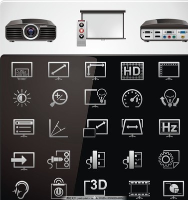影音产品图标矢量素材 放映功能的设计美学与应用场景